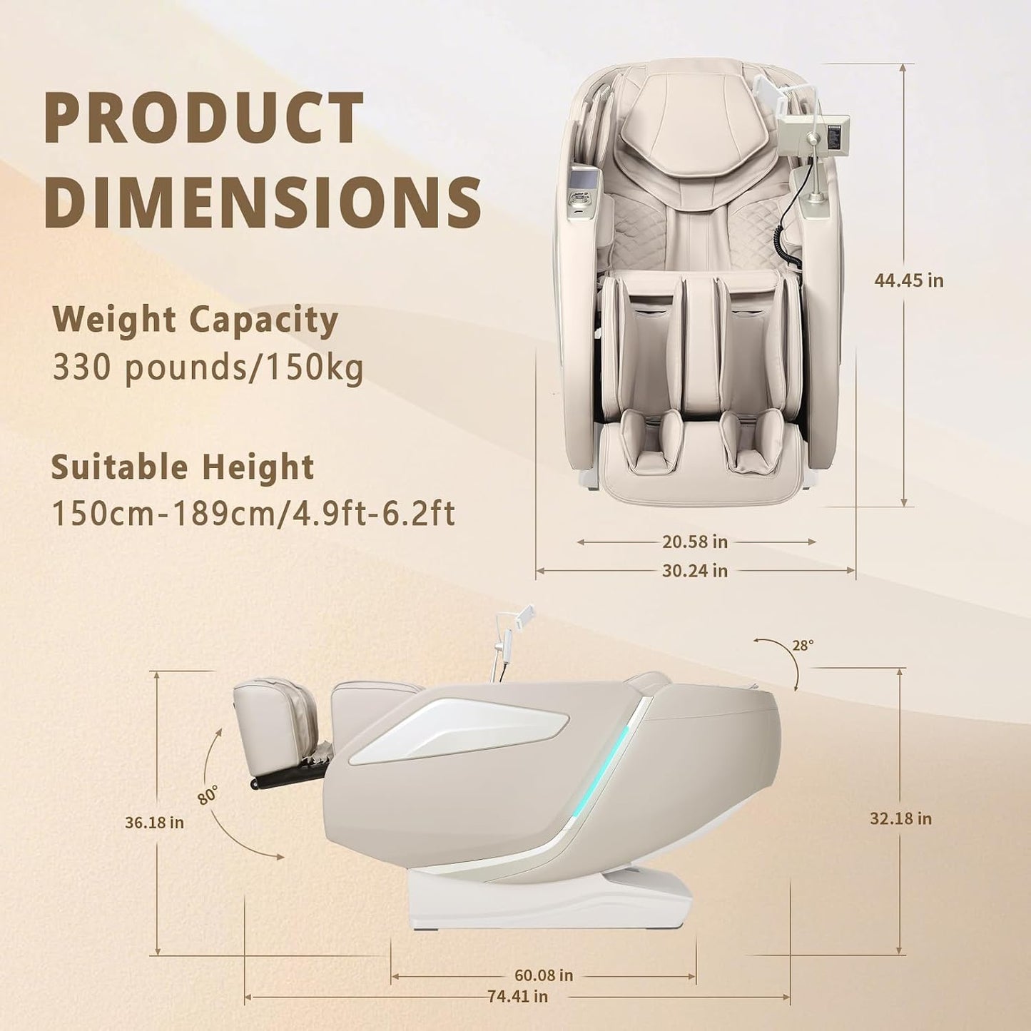 4D Massage Chair Full Body Zero Gravity Recliner,55“ Sl-Track Massage Chair | 15 Auto Modes,11 Technique,40 Airbags Massage,With Yoga Stretch,App Control,Shiatsu Foot Massage,With Body Scan