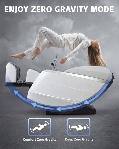 4D Massage Chair Full Body Zero Gravity Recliner,36 Airbags | Flexible 166° Sl-Track with Yoga Stretch,18 Massage Modes,Calf & Foot Roller,Body Scan,Heating,Reading Light,Ai Control,Grey
