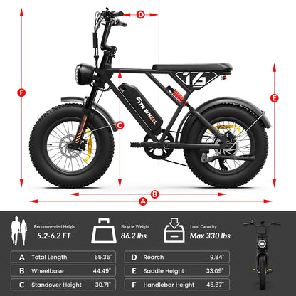 LB16 750W Electric Bike for Adults, 20" × 4 Fat Tire E Mountain Bikes, 48V 14.5Ah Removable Battery, Front Suspension, 7-Speed UL2849