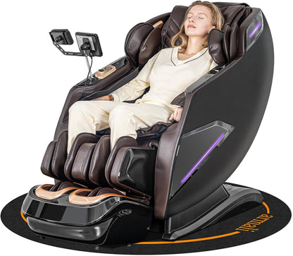 4D Massage Chairs Full Body,Zero Gravity Sl-Track Shiatsu Massage Chair Recliner,Core Heating,20 Massage Techniques,Deep Yoga Stretch,Foot Rollers, Ai Voice,Touch Screen,Wireless Charging