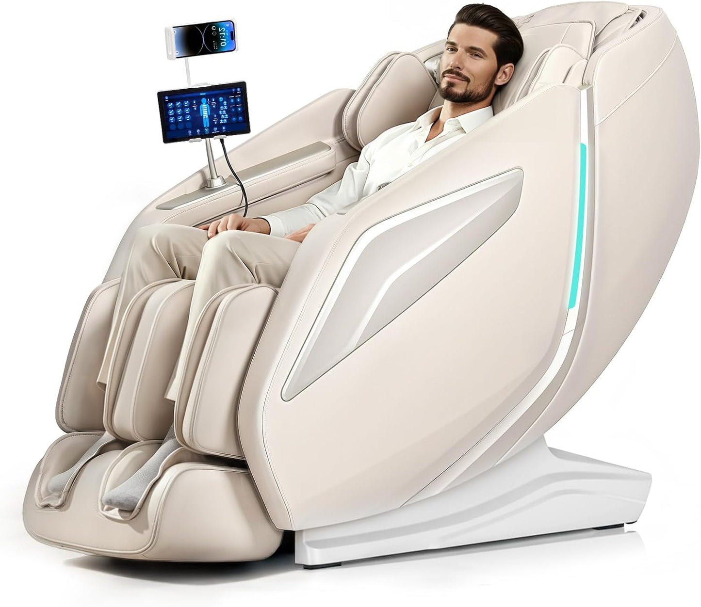4D Massage Chair Full Body Zero Gravity Recliner,55“ Sl-Track Massage Chair | 15 Auto Modes,11 Technique,40 Airbags Massage,With Yoga Stretch,App Control,Shiatsu Foot Massage,With Body Scan