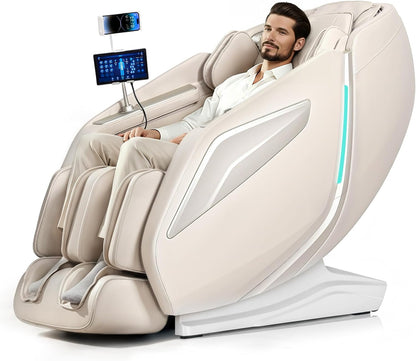 4D Massage Chair Full Body Zero Gravity Recliner,55“ Sl-Track Massage Chair | 15 Auto Modes,11 Technique,40 Airbags Massage,With Yoga Stretch,App Control,Shiatsu Foot Massage,With Body Scan