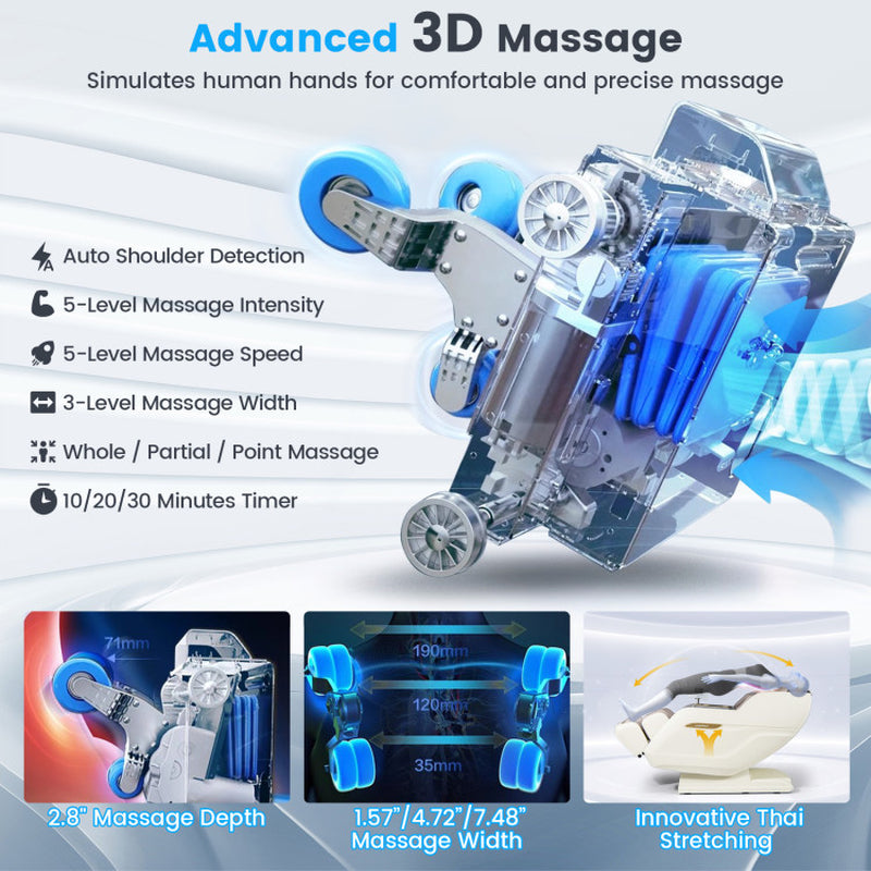 Therapy 36-New 3D Model-Sl Track Massage Chair with Airbags Waist and Calves Heating Foot Rollers
