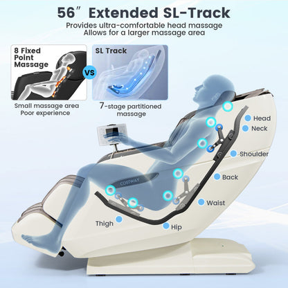 Therapy 36-New 3D Model-Sl Track Massage Chair with Airbags Waist and Calves Heating Foot Rollers