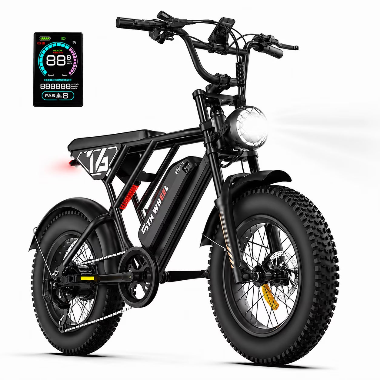 LB16 750W Electric Bike for Adults, 20" × 4 Fat Tire E Mountain Bikes, 48V 14.5Ah Removable Battery, Front Suspension, 7-Speed UL2849