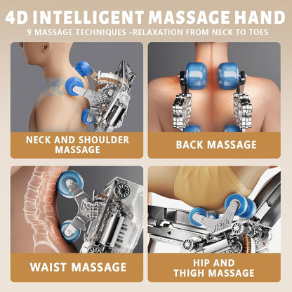 4D Massage Chair Full Body Zero Gravity Recliner,55“ Sl-Track Massage Chair | 15 Auto Modes,11 Technique,40 Airbags Massage,With Yoga Stretch,App Control,Shiatsu Foot Massage,With Body Scan