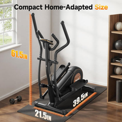Elliptical Exercise Machine, Elliptical Machine for Home, Magnetic Elliptical Trainer with 15.5IN-19IN Stride, 16 Resistance Levels, 400LBS Loading Capacity, Support Kinomap APP