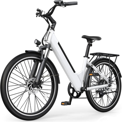 Electric Bike for Adults,26" Step-Thru Ebike with 1000W Peak Motor,50 Miles 20MPH Adult Electric Bicycles with 48V Internal Removable Battery, Adjustable Stem,7 Speed,Ul 2849 Certified