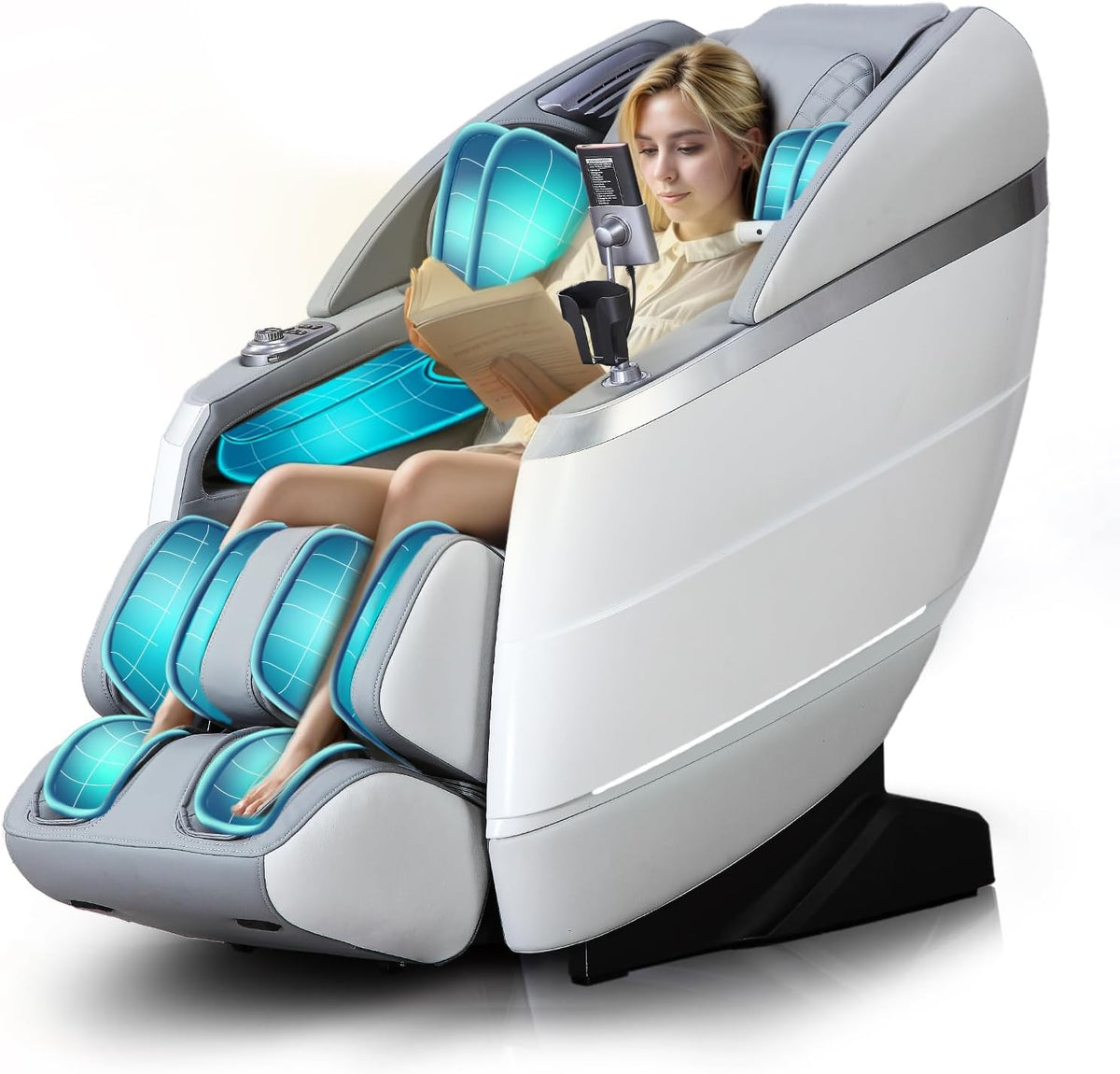 4D Massage Chair Full Body Zero Gravity Recliner,36 Airbags | Flexible 166° Sl-Track with Yoga Stretch,18 Massage Modes,Calf & Foot Roller,Body Scan,Heating,Reading Light,Ai Control,Grey
