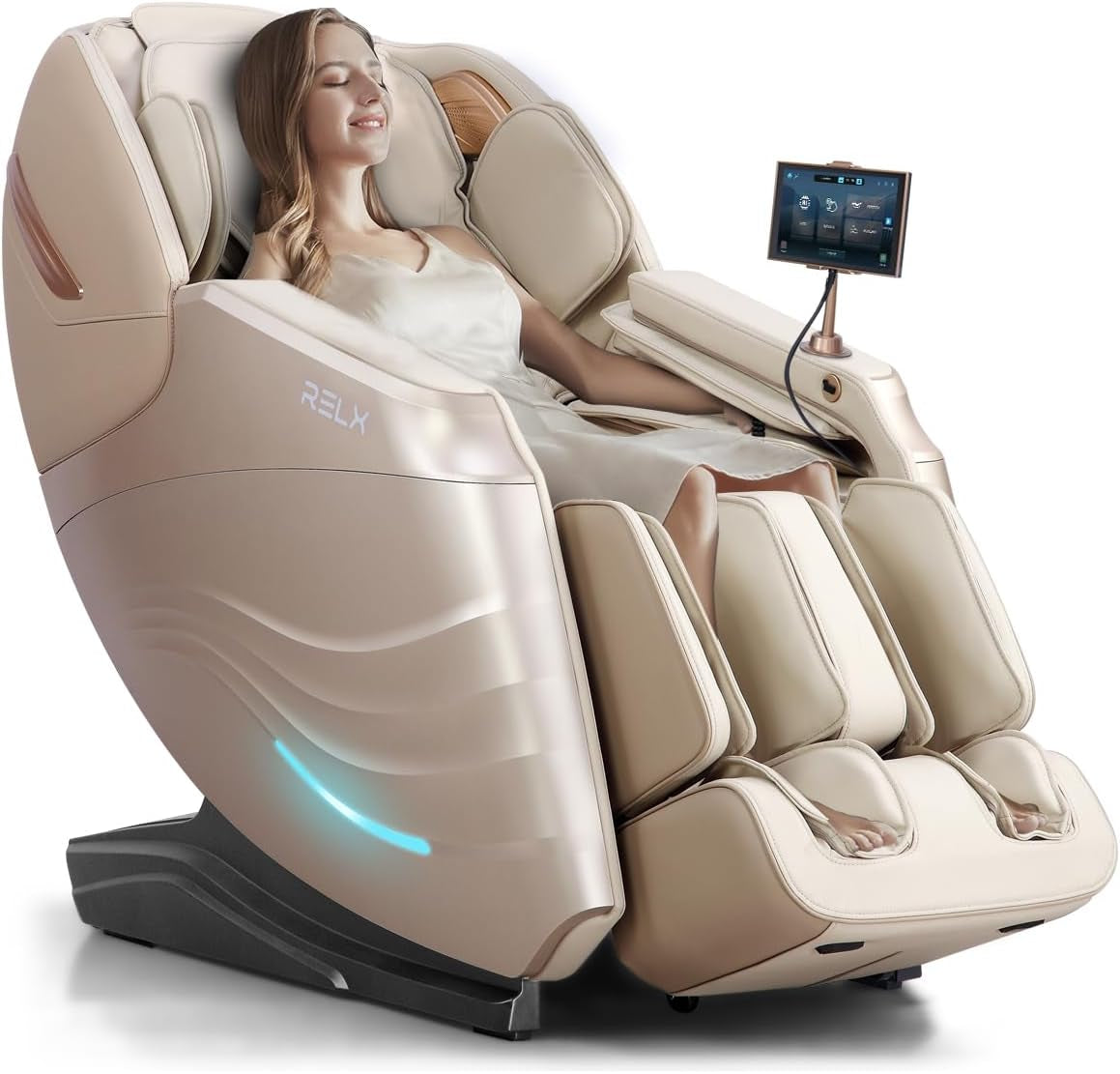 Massage Chair Full Body with Body Scan, Zero Gravity, Sl-Track, Cream | 20 Modes Shiatsu Massage Chair Built-In Heat System, Airbag Massage with Deep Yoga Stretch, Calfrest Extension and AI Control